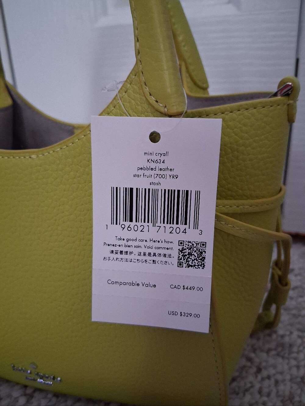 NWT! Kate Spade Pebbled Leather "Stash" Small Crossbody Satchel - Picture 10 of 15